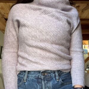 Anthropologie Soft Lavender Cowl Neck Sweater